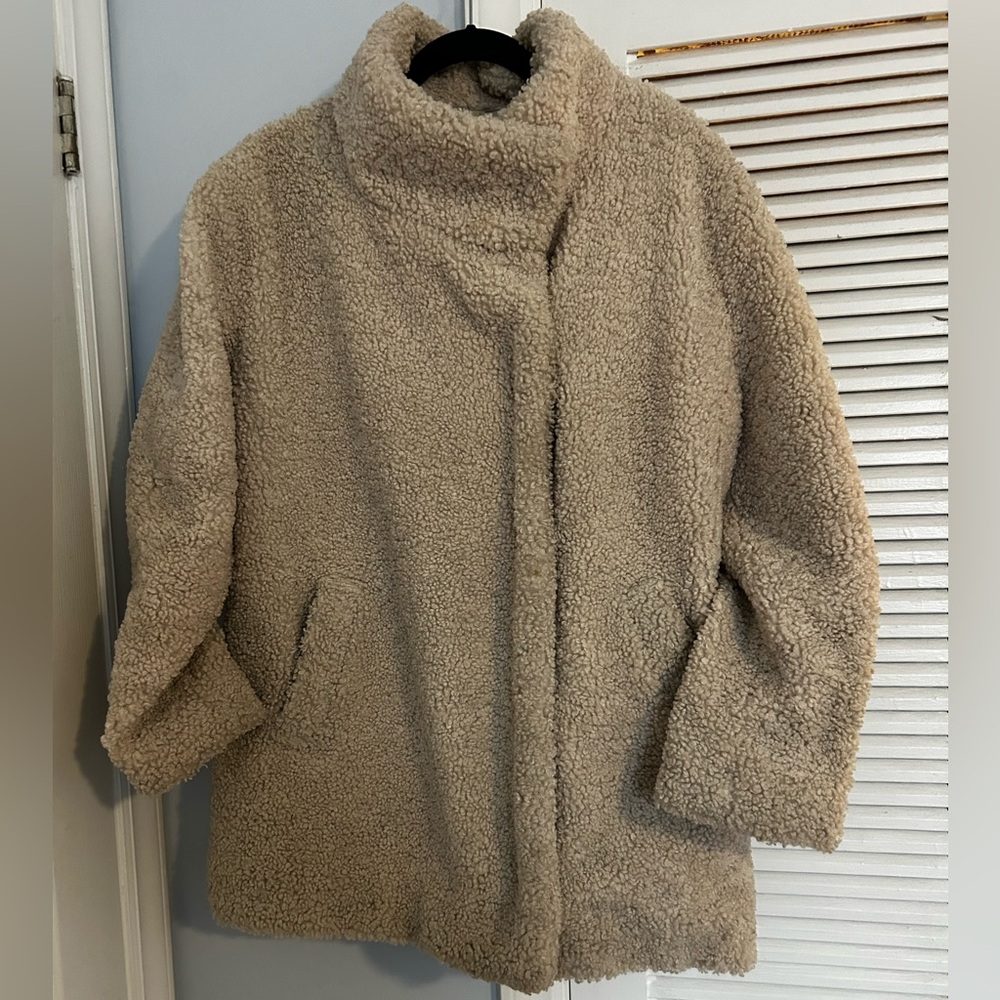 Banana Republic Cream Boucle Funnelneck Jacket Small
